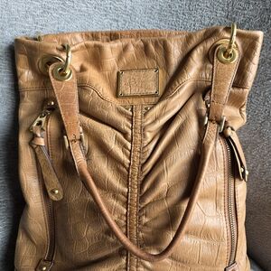 B. Makowsky Large Brown Soft Genuine Leather Hobo Shoulder Handbag Really Nice!!